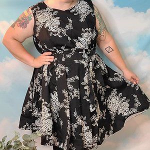 Modcloth Ixia 4X sleeveless stretch cotton fit and flare dress